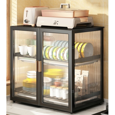 厨房碗柜置物架碗碟收纳盒家用餐具带盖小型碗架沥水架碗筷储物柜
