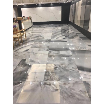 卫生间地砖现代轻奢玛瑙玉600x1200咖色客厅墙灰色通体大理石瓷砖